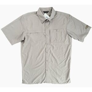 Drake 8-Shot Flyweight S/S Shirt Men Size Small Vintage Khaki